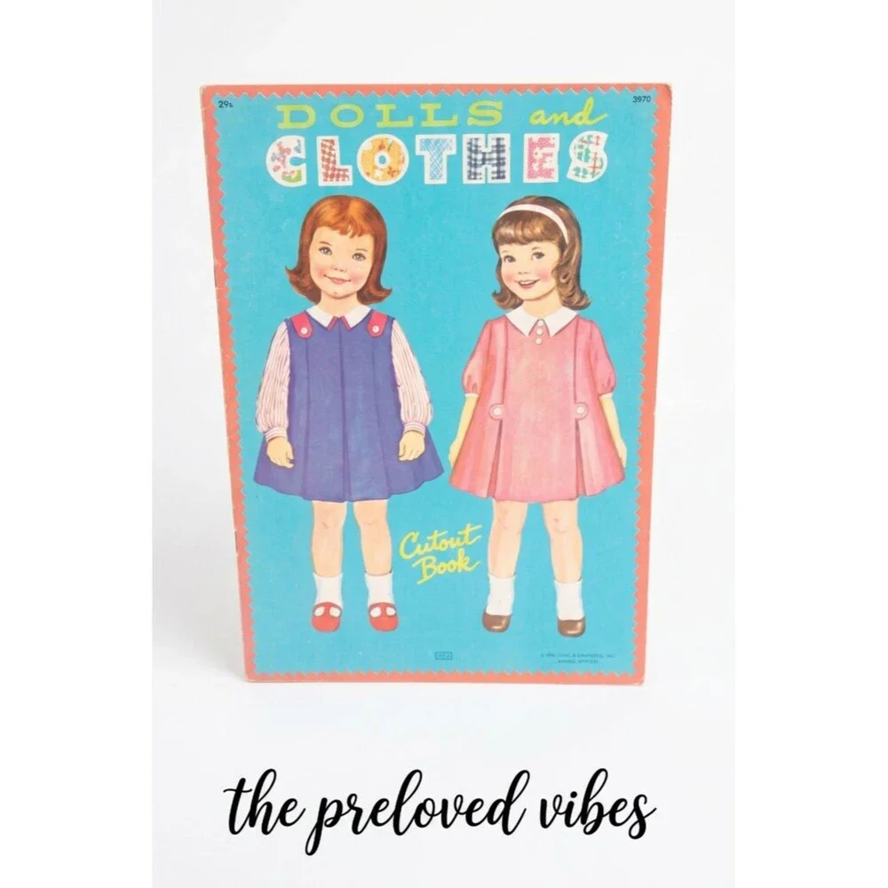James & Johnathan Dolls and Clothes Uncut paper dolls vintage book